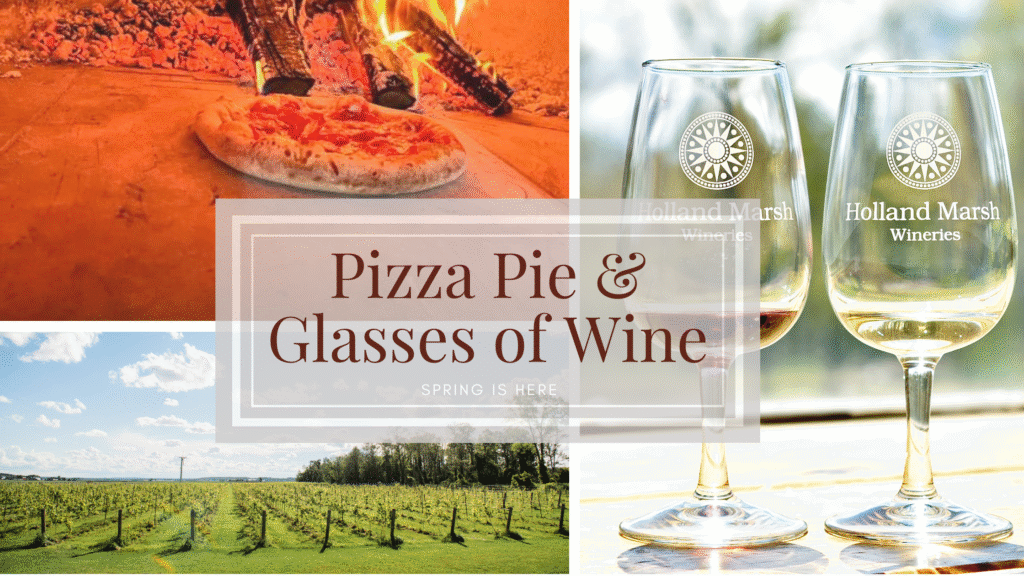 Pizza Pie & Glasses of Wine